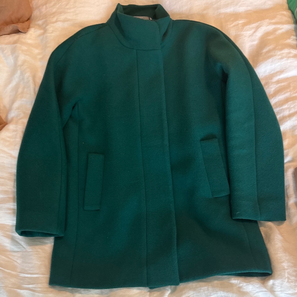 J Crew Factory emerald green cocoon coat